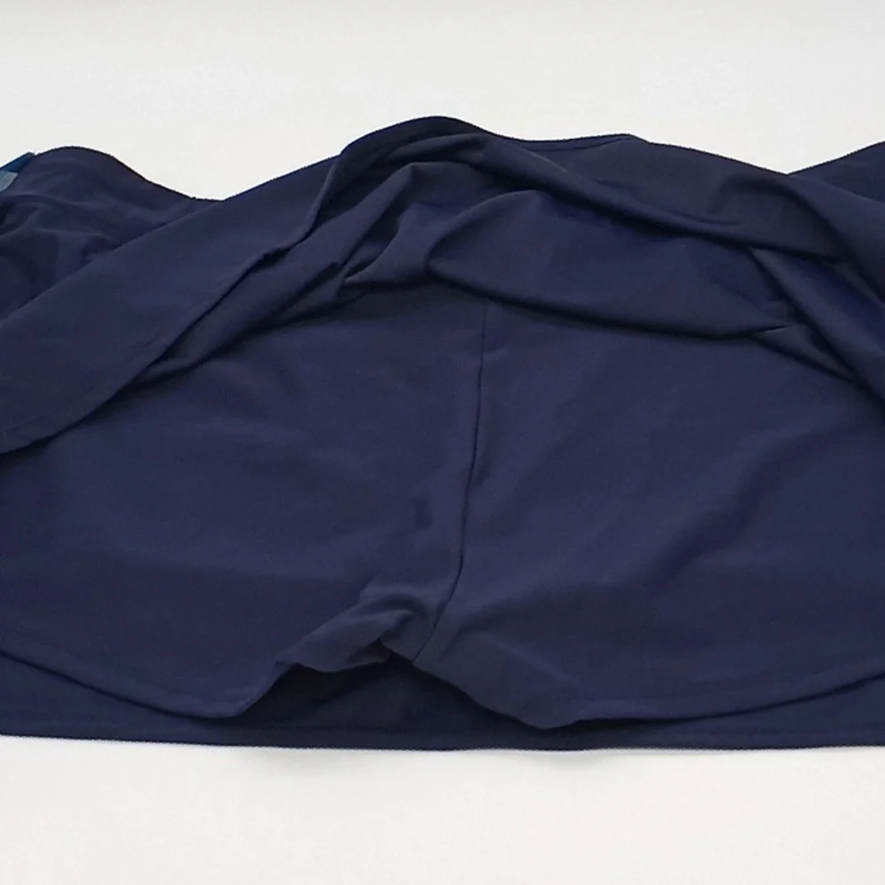 Swim Solutions Plus Size Zippered Pocket Swim Skort Navy Blue 20W
